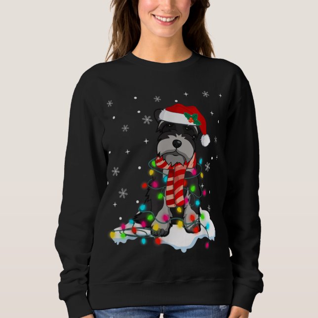 Sudadera Navidades De Schnauzer Alumnos Con Perro De Santa  (Anverso)