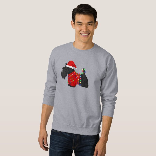 Sudadera Navidades de Scottish Terrier (Perro escocés) (Anverso completo)
