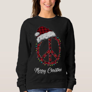 Sudadera Navidades de señas de la paz rojas iluminan Hippie