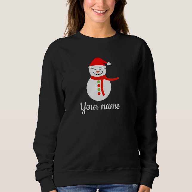 Sudadera Navidades de Snowman con nombre personal (Anverso)