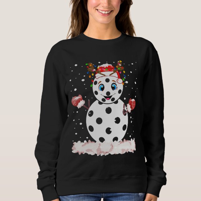 Sudadera Navidades de snowman de bolas de fútbol americano (Anverso)