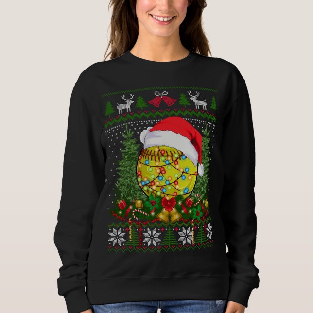Sudadera Navidades de Softbol Sudadizo Regalos Familiares D (Anverso)