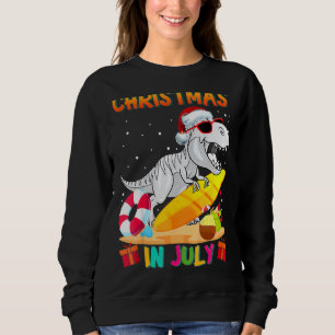 Sudadera Navidades De T Rex En Julio Para Niños Pequeños Di
