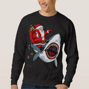 Sudadera Navidades de tiburones en Santa Riding Pajama Cute