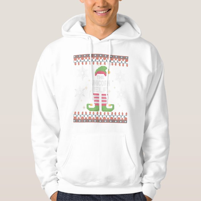 Sudadera Navidades de Unicorn Elf Ugly (Anverso)