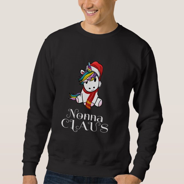 Sudadera Navidades de Unicornio Nonna Claus coincidiendo co (Anverso)