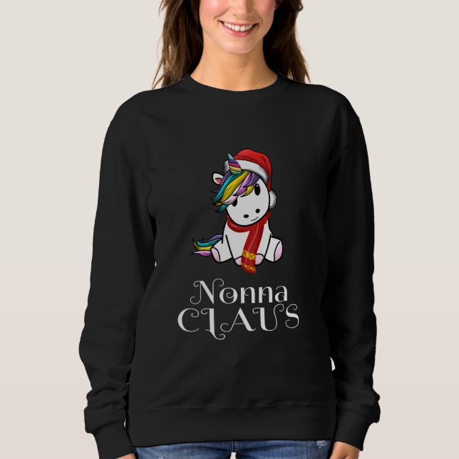 Sudadera Navidades de Unicornio Nonna Claus coincidiendo co (Anverso)