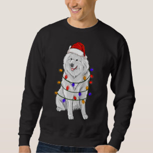 Sudadera navidades de uso de perro con samoyong Luces Gorra
