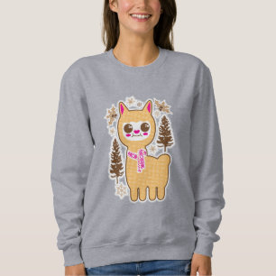 Sudadera Navidades de vacaciones Kawaii Llama