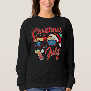 Sudadera Navidades De Verano De Gafas De Sol De Santa Hat E