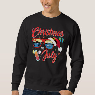Sudadera Navidades De Verano De Gafas De Sol De Santa Hat E