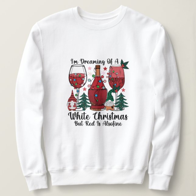Sudadera Navidades de vino divertidos (Anverso del diseño)