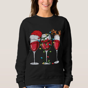 Sudadera Navidades de vino Santa Hat Xmas alumbran Antl ren
