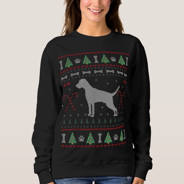 Sudadera Navidades de Weimaraner Sueño Perro Gracioso (Anverso)