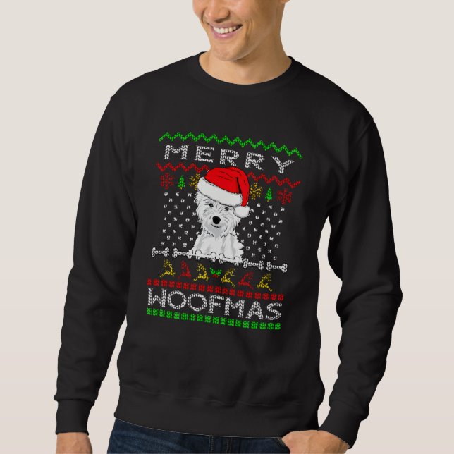 Sudadera Navidades de Westie Dog Merry Woofmas (Anverso)