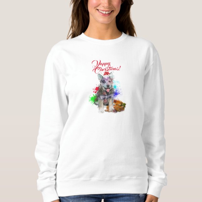 Sudadera Navidades de Yappy de Perros Cute Blue Heeler pers (Anverso)