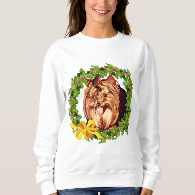 Sudadera Navidades de Yorkshire Terrier (Anverso)