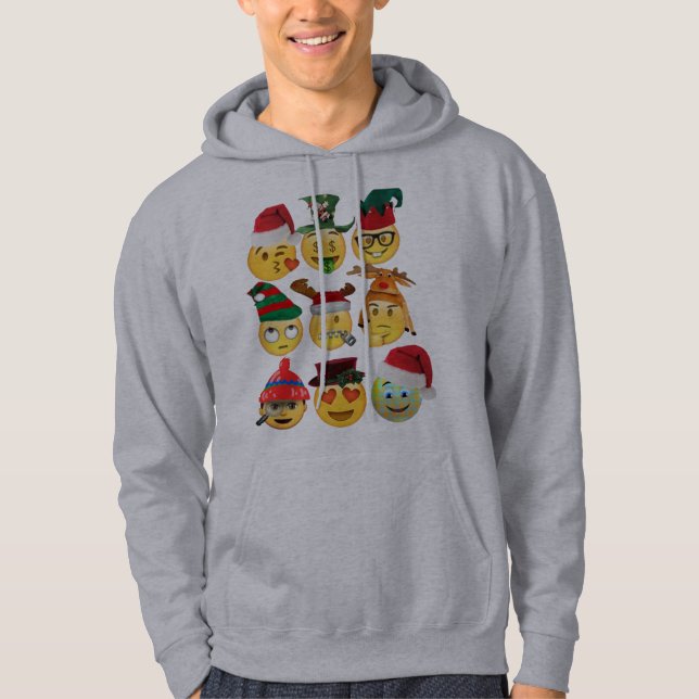 Sudadera navidades decoraciones de emoji graciosa hoodie ma (Anverso)