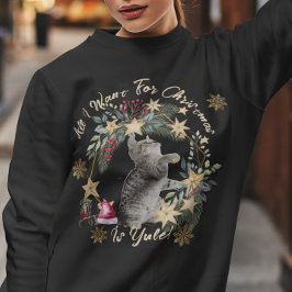 Sudadera Navidades del amante del gato festivo Yule