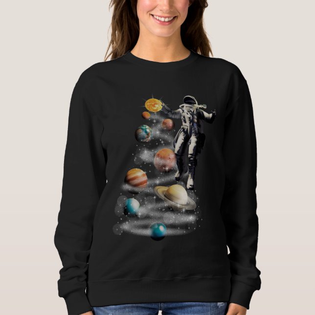 Sudadera Navidades del Astronauta del Sistema Solar Espacia (Anverso)
