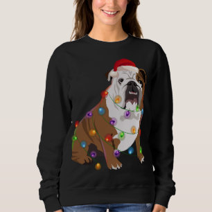 Sudadera Navidades del bulldog alumbran al amante del perro