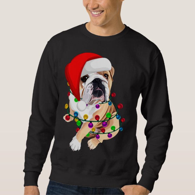 Sudadera Navidades del Bulldog inglés Dogmas Santa Hat (Anverso)