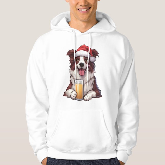 Sudadera Navidades del Collie de la frontera de la mugre fe (Anverso)
