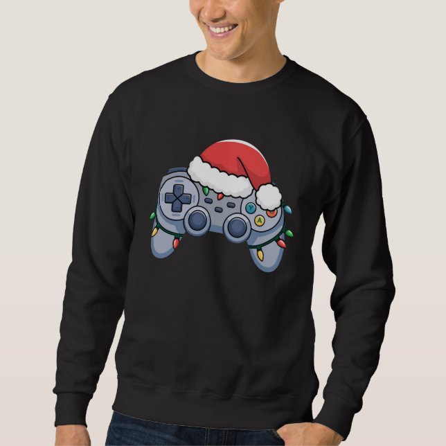 Sudadera Navidades del controlador de videojuegos Santa Hat (Anverso)