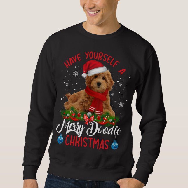 Sudadera Navidades del Cute Yorkshire Terrier Dog Merry Doo (Anverso)