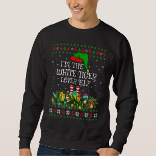Sudadera Navidades del elfo del tigre blanco feo que coinci