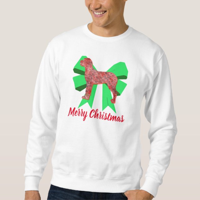 Sudadera Navidades del Great Dane Dog Silhouette Green Bow (Anverso)