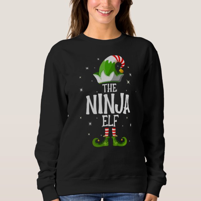 Sudadera Navidades del grupo de coincidencia Ninja Elf (Anverso)