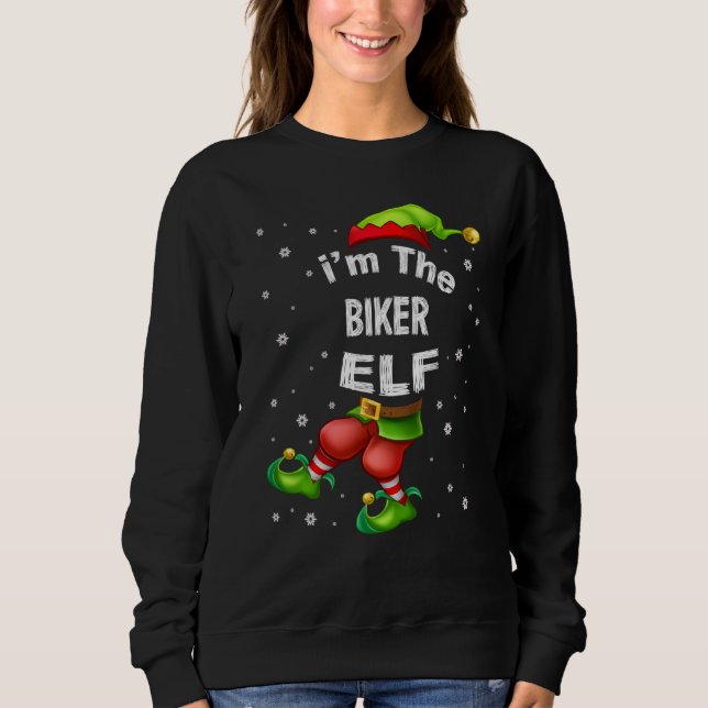Sudadera Navidades del grupo familiar Biker Elf Mating Paja (Anverso)