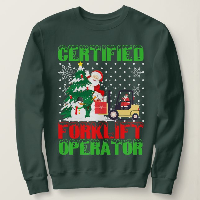 Sudadera Navidades del operador de carretillas elevadoras c (Anverso del diseño)