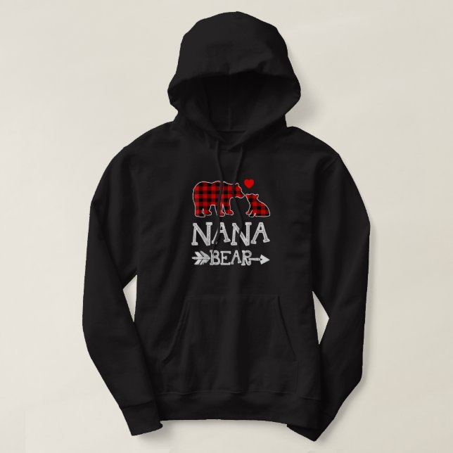 Sudadera Navidades del oso de la placa roja de Nana Pajama  (Diseño del anverso)