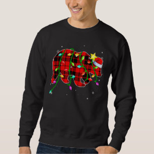 Sudadera Navidades del oso polar Santa Hat Xmas Luces Holid