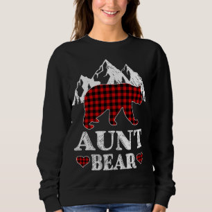 Sudadera Navidades del oso tía Pajama Red Plaid Buffalo Mat