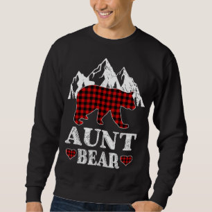 Sudadera Navidades del oso tía Pajama Red Plaid Buffalo Mat