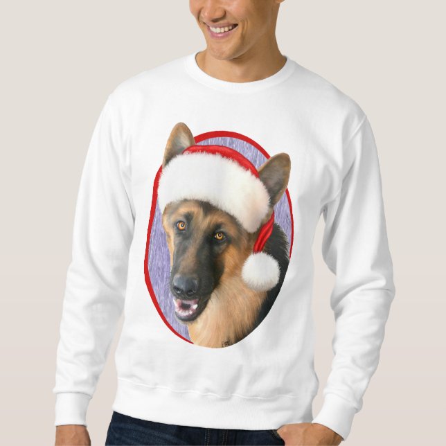 Sudadera Navidades del Pastor Alemán Santa Hat (Anverso)