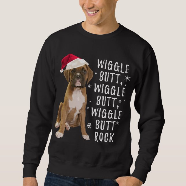 Sudadera Navidades del perro Boxer - Roca de la sacudida (Anverso)