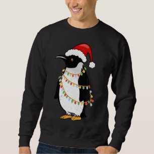 Sudadera Navidades del pingüino de Santa Hat iluminan al re