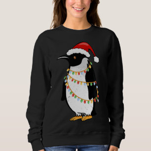 Sudadera Navidades del pingüino de Santa Hat iluminan al re