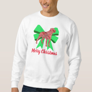 Sudadera Navidades del Rottweiler Dog Silhouette Green Bow