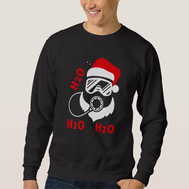 Sudadera Navidades del submarinismo Santa H2o H2o H2o bucea (Anverso)