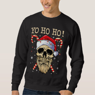 Sudadera Navidades del Yo Ho Santa Skull Pirate Jolly Roger