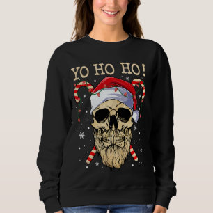 Sudadera Navidades del Yo Ho Santa Skull Pirate Jolly Roger