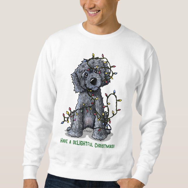 Sudadera Navidades deliciosos de Doodle Negro de KiniArt (Anverso)