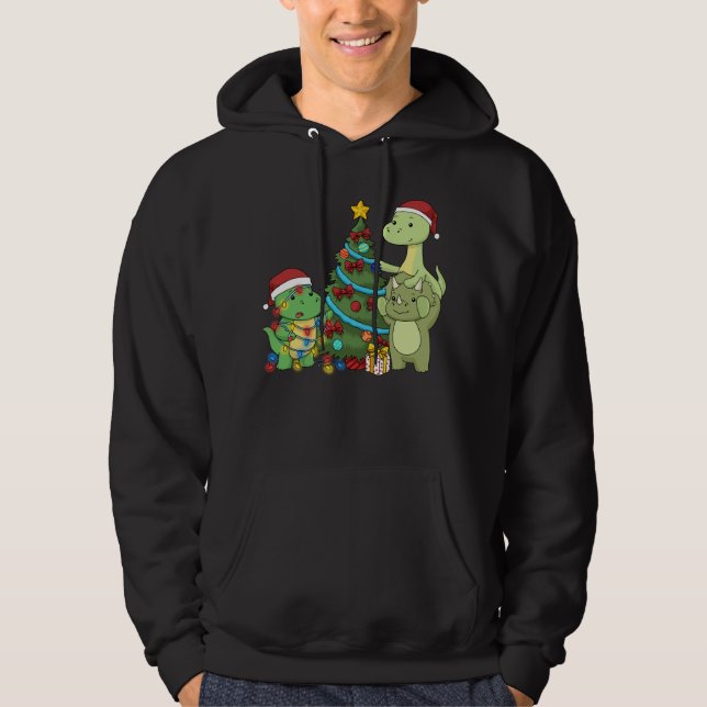 Sudadera Navidades Dinosaurios niños de árboles de Navidad  (Anverso)