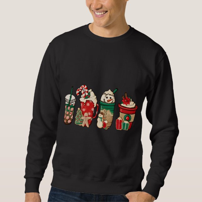 Sudadera Navidades divertidos café Lover Cute Snowman Latte (Anverso)
