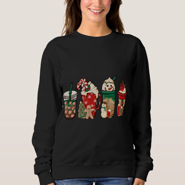Sudadera Navidades divertidos café Lover Cute Snowman Latte (Anverso)